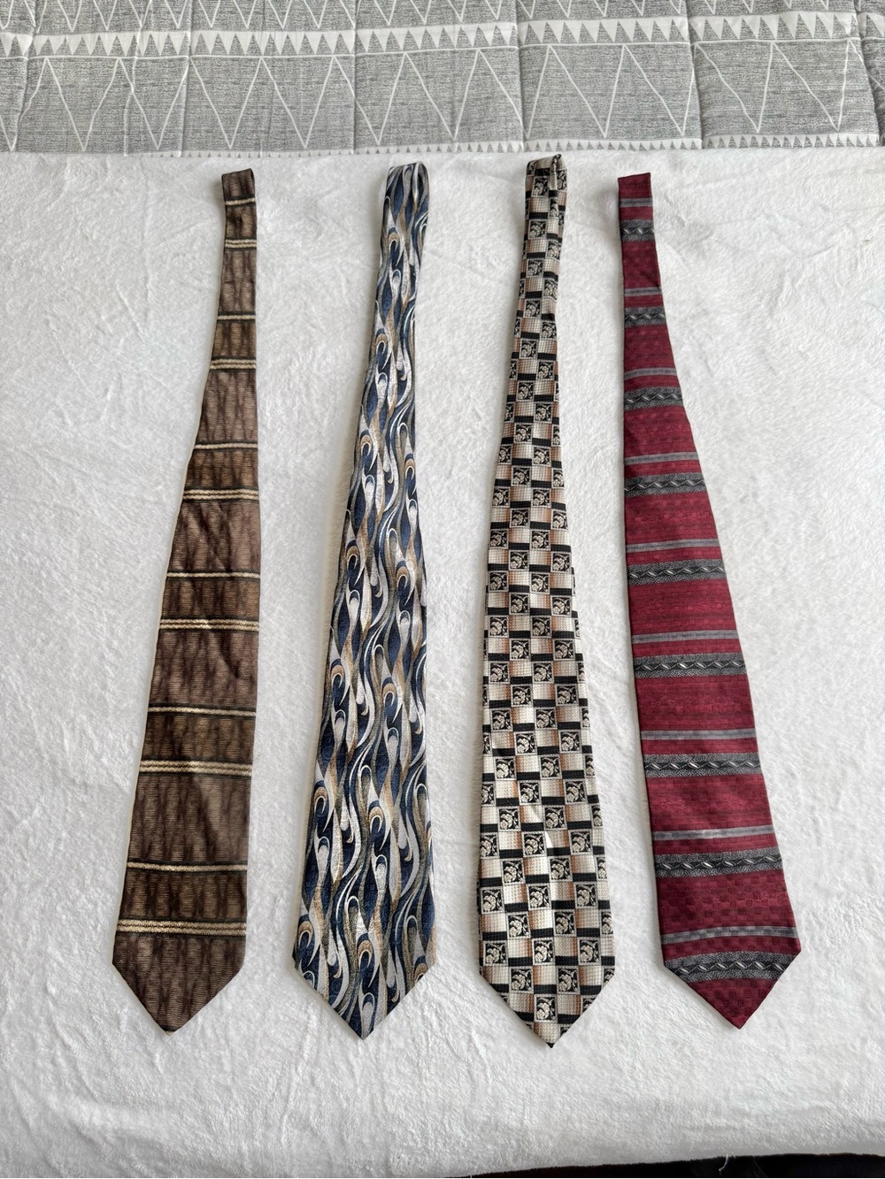 Men's Assorted Necktie Set - Brown, Blue, Beige, and Red